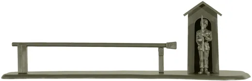 Schilderhaus mit Schlagbaum