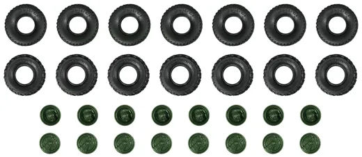 Gummireifen und Felgen, US