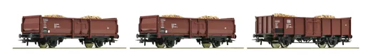 Set: 3-tlg. offene Güterwagen, DB