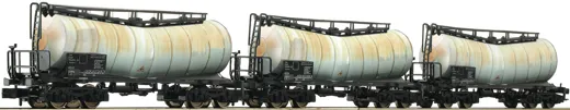 3-tlg. Set: Knickkesselwagen, Bauart Zacens, eingestellt bei der DB AG, Privatbahn