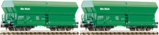 2-tlg. Set Grossraum-Selbstentladewagen Bauart Falns, On Rail, Privatbahn