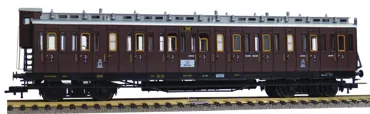 4-achsiger Abteilwagen 3. Kl. mit Zugschlussscheiben Bauart CC, K.P.E.V.