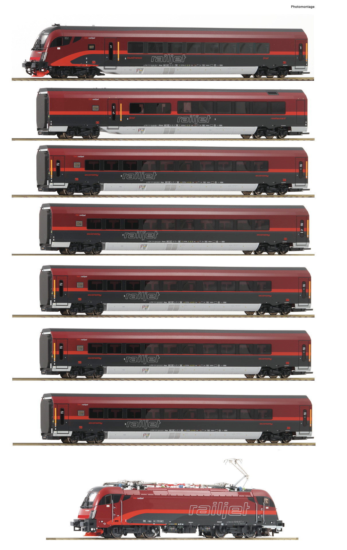 Roco 74116 8-tlg. Set: Railjet, ÖBB World of Trains