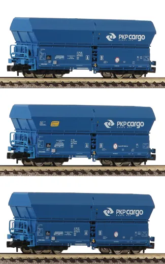 3-tlg. Set Grossraum-Selbstentladewagen Bauart Falns, PKP Cargo