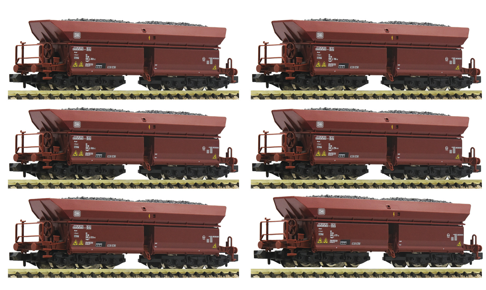 Spur N Set Großraum-Selbstentladewagen Falns183 DB Fleischmann 852416-2-tlg