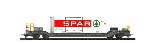 RhB Sbk-v 7706 mit Kühlcontainer "Spar"