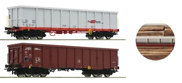 2-tlg. Set: Offene Güterwagen, ÖBB
