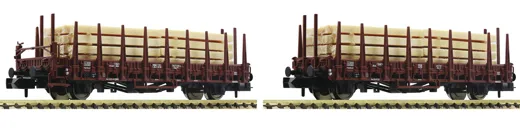 2-tlg. Set: Rungenwagen mit Beladung, DB