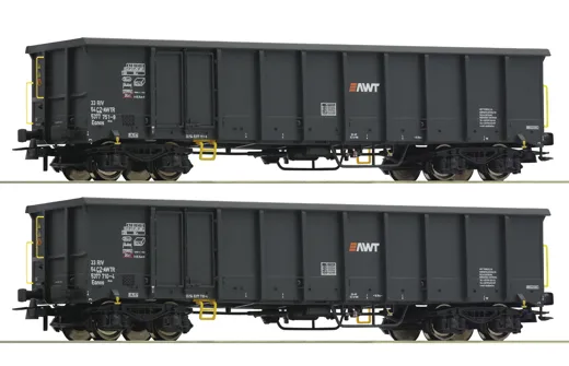 2-tlg. Set: Offene Güterwagen, AWT, Privatbahn