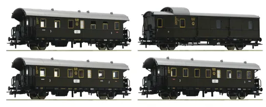 4-tlg. Set: Personenwagen „Donnerbüchse“, DRG