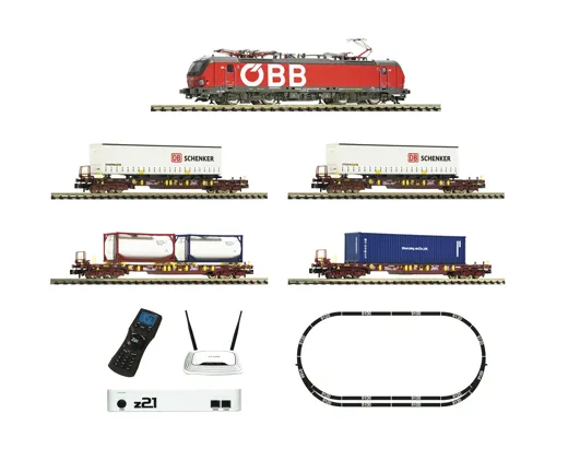 FLEISCHMANN Premium – z21 Digitalset: Elektrolokomotive Rh 1293 mit Güterzug, ÖBB