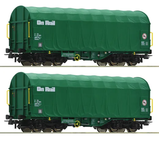 2-tlg. Set: Schiebeplanenwagen, On Rail, Privatbahn