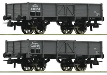 2-tlg. Set: Offene Güterwagen, kkStB