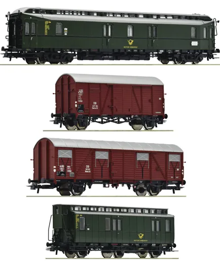 4-tlg. Set: Postzug, DB