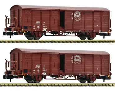 2-tlg. Set: Gedeckte Güterwagen, DR