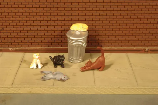 Cats w/Garbage Can 6/