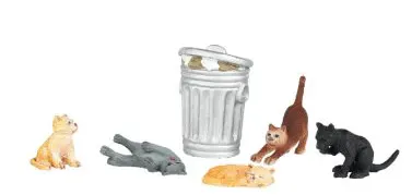 Cats w/Garbage Can 6/