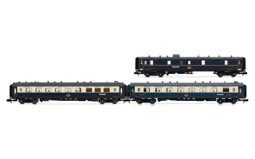 CIWL 3-teil. Set Edelweiss Pullman Express DD3, VP Fleche d'Or+ VPC Étoile du Nord, Ep. II