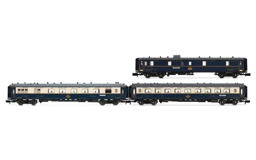 CIWL 3-teil. Set Edelweiss Pullman Express DD3, VPC Fleche d'Or + VP Étoile du Nord, Ep. II