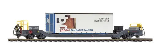 RhB Sbk-v 7701 Tragwagen mit Planenbehälter "Gasser"