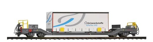 RhB Sbk-v 7704 Tragwagen mit Planenbehälter "Gfeller"