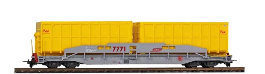 RhB Sl 7771 ACTS Tragwagen mit Mulden "Montalta"