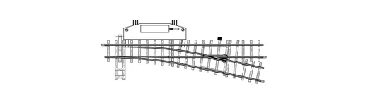 H0m elektrische Weiche rechts 12° 162,3mm R 515