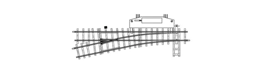 H0m elektrische Weiche links 12° 162,3mm, R 515