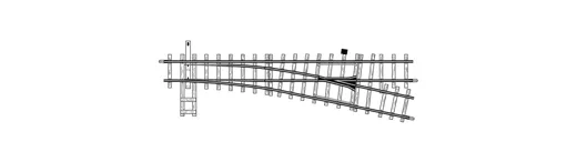 H0m Weiche rechts 12° 162,3 mm R 515 mm