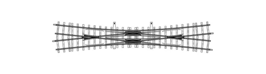 H0m Doppelkreuzungsweiche 12° , 220 mm