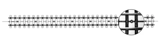 0m Flexgleis mit Holzschwellen, Bausatz 1m