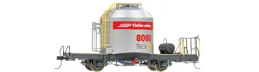 RhB Uce 8080 Zementsilowagen  mit rotem Band