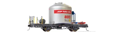 RhB Uce 8023 Zementsilowagen mit Verrohrung