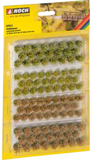 Grasbüschel Feldblumen 52 Stück, 6 mm und 52 Stück 9 mm