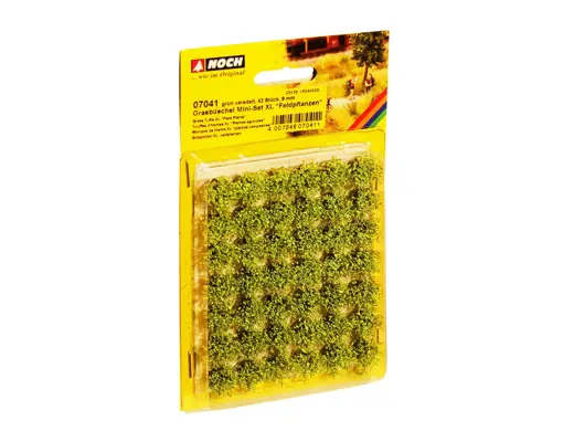 Mini-Set XL Grasbüschel Feldpflanzen grün veredelt, 42 Stück, 9 mm