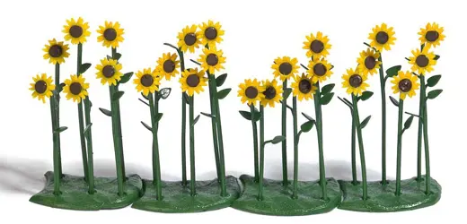 24 Sonnenblumen, fertig montiert