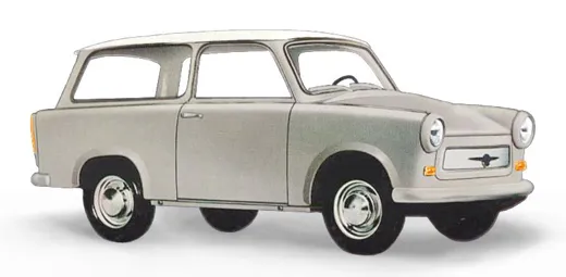 Trabant P601 Kombi, Grau / weißes Dach