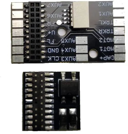 PLUX22 Adapterplatine inkl. Analogbrücke, beschriftete Anschlüsse, SUSI Anschluss (steckbar)