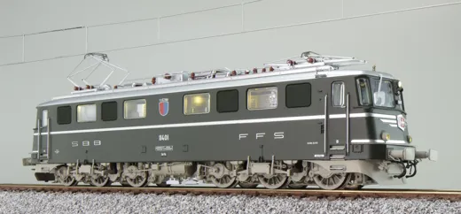 SBB E-Lok Ae6/6, 11401 Kanton Ticino, Tannengrün 1954,Ep III, DC/AC