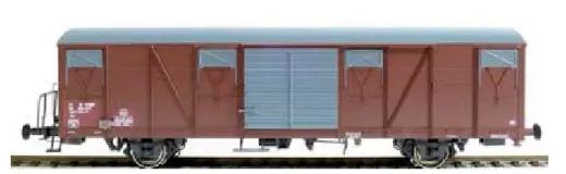 SBB Gbs Güterwagen EUROP mit Farbflächen, glattem Dach und Türen mit Sicken Epoche IVb