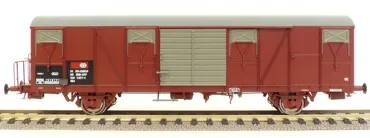 SBB Gbs Güterwagen EUROP mit kleinem SBB Emblem, glattem Dach und Türen mit Sicken Epoche V