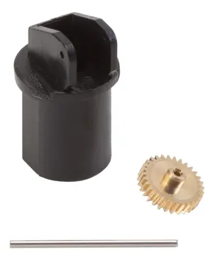 Motorhalter für Ø 10 mm Motor, Achse 24 mm / Modul 0,3 Z30