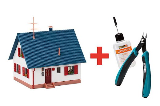 FALLER Promotions-Set Bastelhaus, weiss/grau