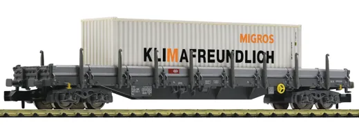 Rungenwagen mit MIGROS-Container, SBB