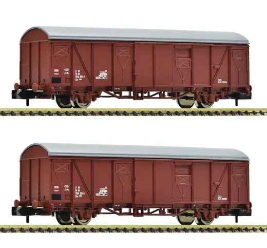 2-tlg. Set: Gedeckte Güterwagen, DR