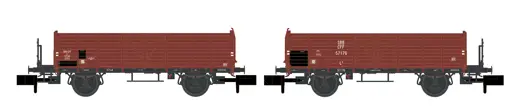 2er Set offene Güterwagen L6 SBB, Ep.III, Holz-Ausführung