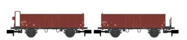 2er Set offene Güterwagen L6 SBB, Ep.IV, Stahl-Ausführung