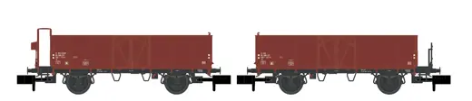 2er Set offene Güterwagen L6 SBB, Ep.IV, Stahl-Ausführung