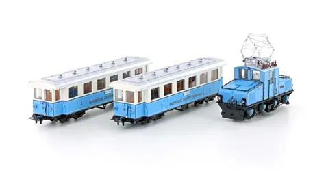 Zugspitzbahn Tal-Lok mit 2 Wagen H0e / 9mm