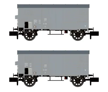 SBB 2 gedeckte Güterwagen K2, grau, Ep. II